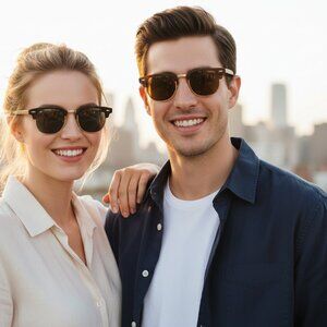 NEW CLUB BOSS Unisex Classic Retro Iconic Designer Style Sunglasses Black